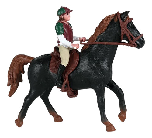 Estatuilla De Caballo Playset Estatuilla De Jinete Negro