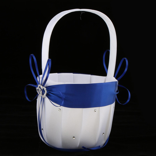 Cesta Para Niñas, Boda De Con De Imitación , Azul Real