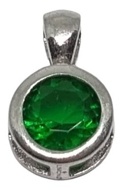 Imagen 3 de 8 de Dije Plata Rodinada Con Esmeralda