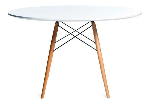 Mesa Comedor Madera Blanca Resistente Eames Ramos Mejia 