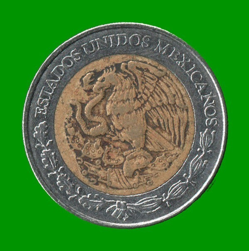 Moneda Mexico $5 Pesos, Bimetalica, Año 1997, Estado Usada.- (Usado)