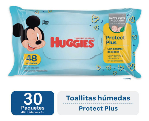 Huggies Toallitas Humedas Protect Plus Suave X48 Pack X30