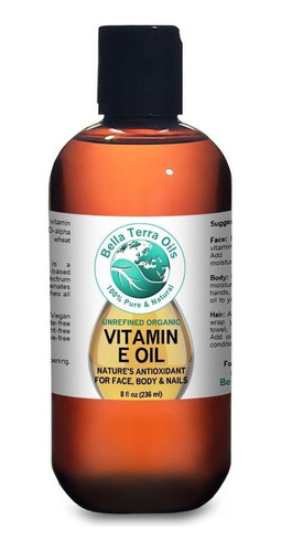 Aceite De Vitamina E De 8 Onzas, Tocoferol D-alfa Orgánico.