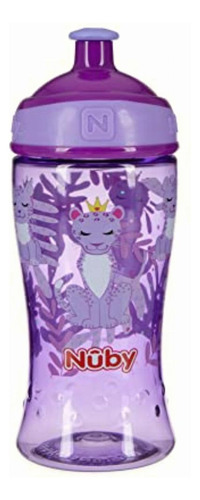 Nuby Printed Kids Pop Up Sipper Water Bottle, Colors May Color Multi