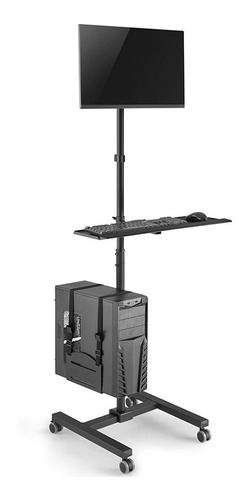 Pedestal Para Monitor 17-32 Con Soporte Para Cpu Y Teclado