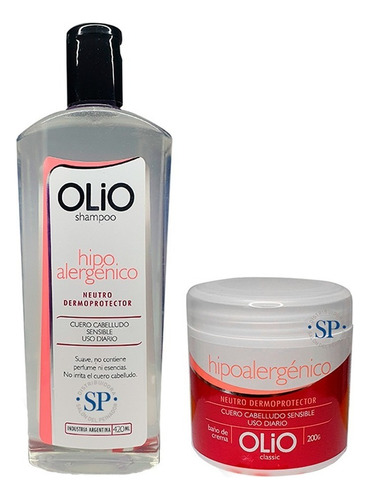 Kit Shampoo + Baño De Crema Olio Hipoalergénico Neutro