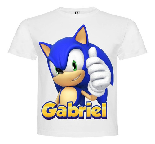 Polera Estampada Niño Cumpleaños Sonic