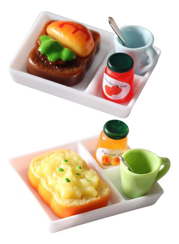 Modelo De Escena En Miniatura De Tostadas Y De Desayuno Para