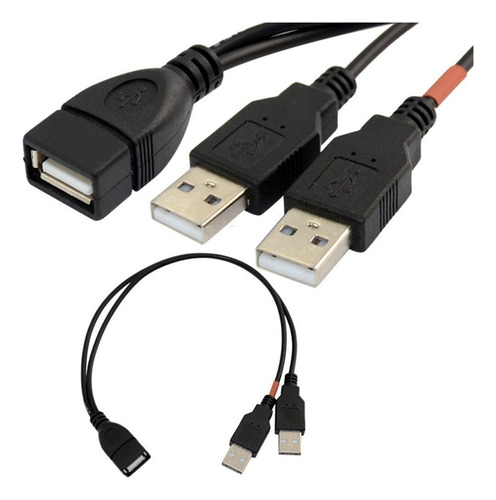 Highrock 30cm Usb 2.0 Un Potenciador De Potencia Y 1 Cable D