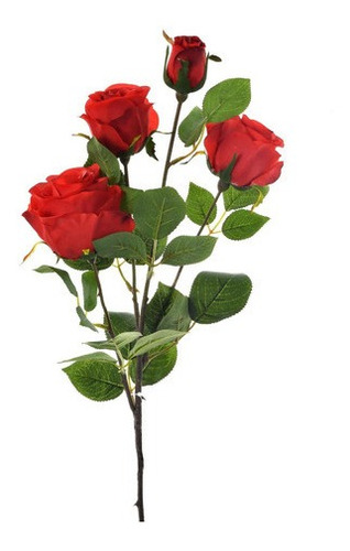 Flor Artificial Rosa Roja De 78 Cm