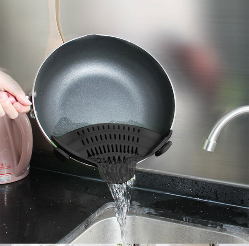 Colador De Pasta De Silicona Con Clip Para Ollas, Sartenes Y