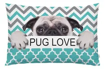 Comprar Funda De Cojín Divertida Con Dibujo De Pug Y Cita De Amor