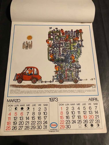 Antiguo Almanaque Esso 1973 Completo 53449 Mercado Libre calendario 1973 completo