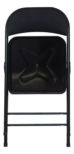 Silla Plegable Asiento Con Respaldo Acolchado Y Tapizado Color Negro Lisa