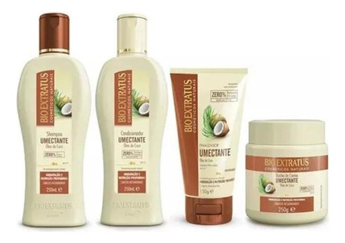 Kit Umectante Óleo De Coco 4 Produtos Bio Extratus