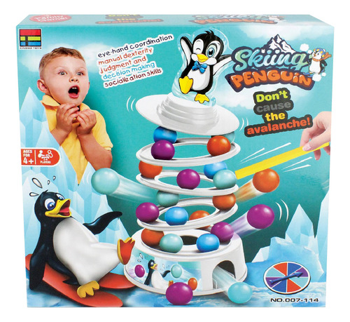 Juego De Mesa Torre De Equilibrio Pingüino Para Niños