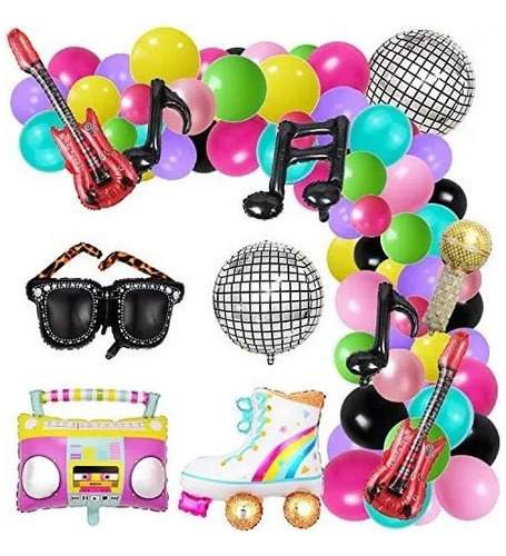 Conjunto De Balões Para Decoração De Festa Dos Anos 80