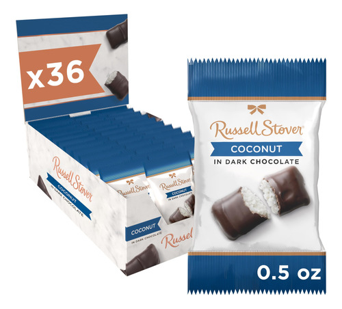 Russell Stover Chocolate Oscuro Y Coco - 0.5 Oz (paquete De