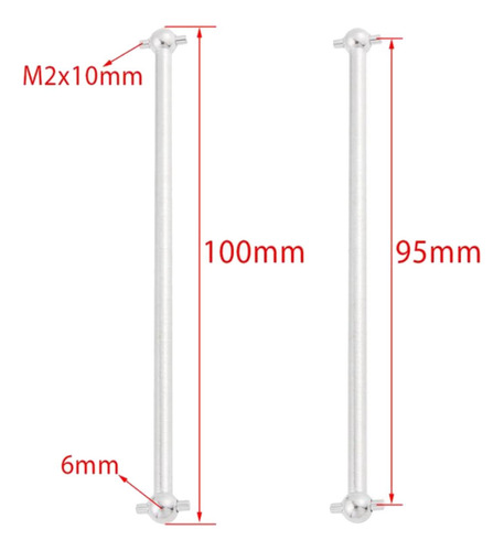 4 Eje De Transmisión Universal De Acero Para Hsp 1/10 Rc