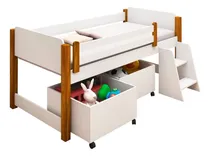 Comprar Cama Infantil Solteiro Naty Acompanha Baús - Branca