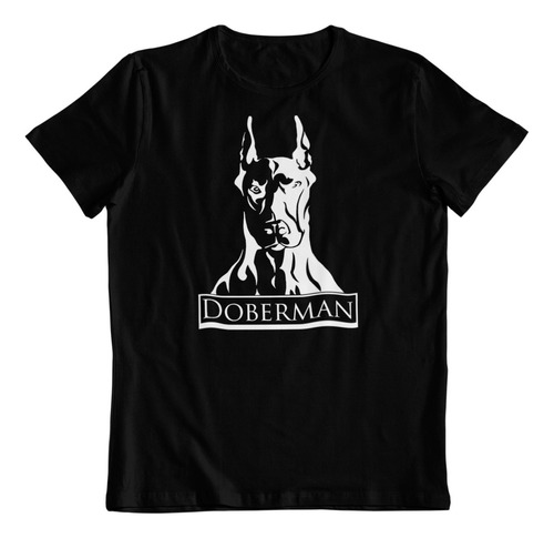 Dtf - Polera Algodon - Perro Doberman Raza Club Art B/n