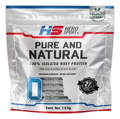 Hero Sport Protein Pure And Natural 1.8 Kg 27gr De Proteína