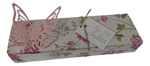 10 Caja Bombones Souvenir Personalizada Con Mariposa Calada 