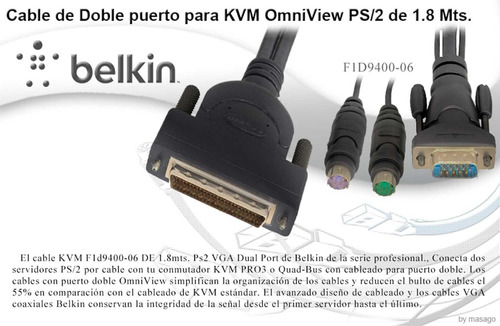 Belkin de doble puerto 3m PS/2 y cable VGA en condiciones de servidumbre F1D9400-10 