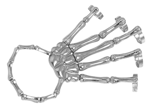 Pulsera De Mano Punk Con Forma De Calavera Exagerada, 2 Unid