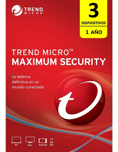Trend Micro® Maximum Security 3 Dispositivos 1 Año