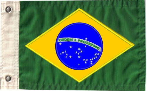 Bandeira Brasil Bordada Dupla Face P/motos, Triciclos, Barco