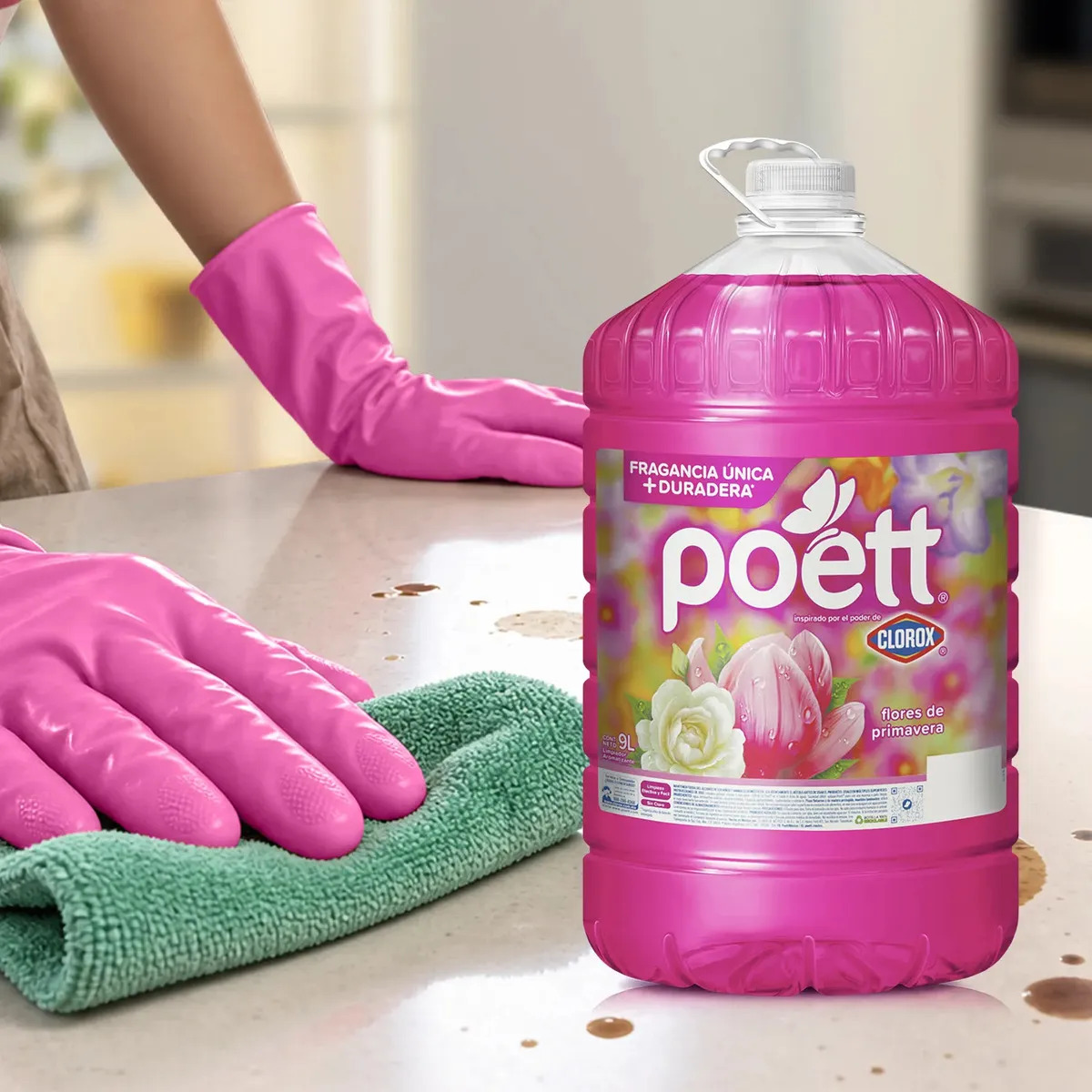 Limpiador Multiusos Aromatizante Poett Flores Primavera 9 L