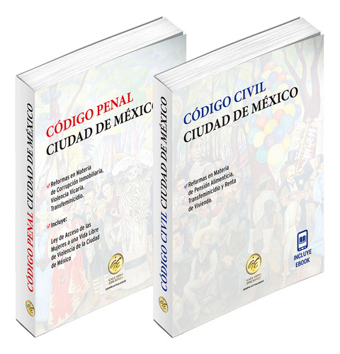 Paquete Código Civil Ciudad De México + Código Penal Ciudad De México Editorial Gallardo Ediciones Tapa Blanda En Español 2025 de Bolsilllo