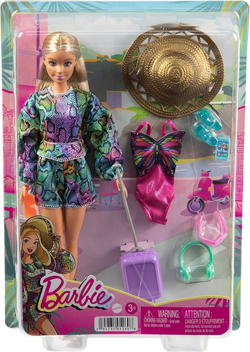 Imagem 1 de 8 de Barbie Travel Playset Fashionistas 2022 Praia Beach Verão