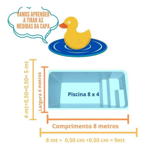 Capa Piscina 15 Em 1 Pvc 500 Micras 4x3,5 Proteção+térmica