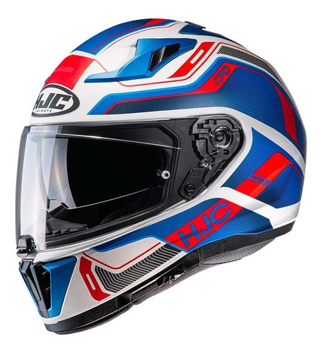 Casco Hjc I70 Lonex Mc21sf Bco/azul/rojo