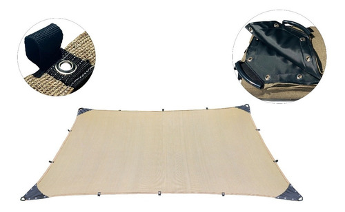 Malla Sombra 3.7x4.7 Mt 90% Beige Raschel Lista Para Colocar