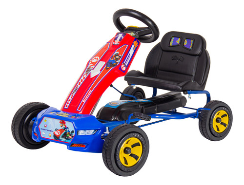 Vehículo A Pedal Auto/camioneta Go Kart León Mario Bros Azul