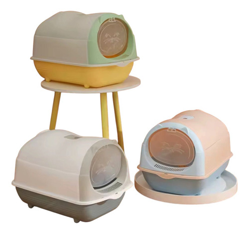 Caja De Arena Para Gatos Con Tapa Neutraliza Olores Con Pala Verde