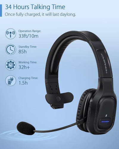 Homespot Jm100 Audífonos Bluetooth Para Camionero Con Canc