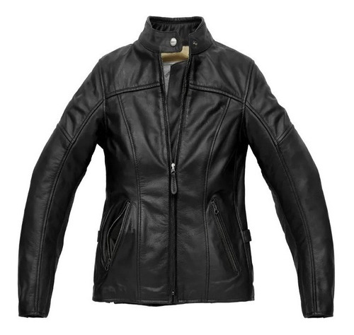 Jaqueta Feminino Spidi Couro Rock Lady Preto Moto