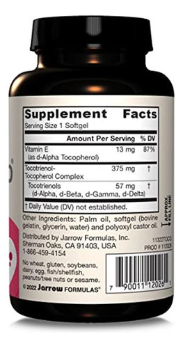 Jarrow Formulas Toco-sorb Vitamina E 60 Cápsulas
