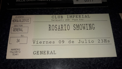 Lote X 6 Entradas Recital - Rosario Smowing - Envios (Usado)