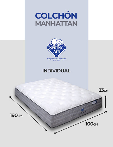 Colchón Individual Spring Air Manhattan Comfort Flex Gris