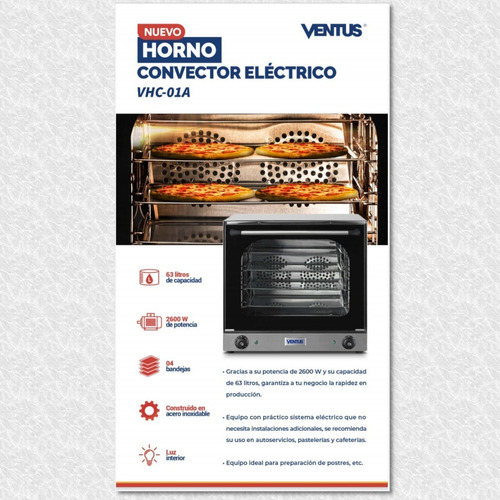 Horno Convector Electrico Ventus Vhc-1a Nuevo Conveccion