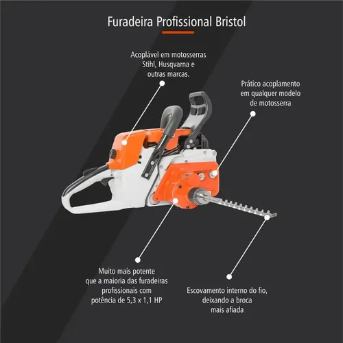 Furadeira Para Motosserra Vulcan Vsl550 | Parcelamento sem juros