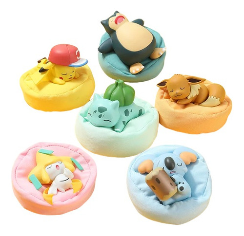 Figuras Pokemon Almohadas 6 Unidades Pikachu Snorlax Eeve