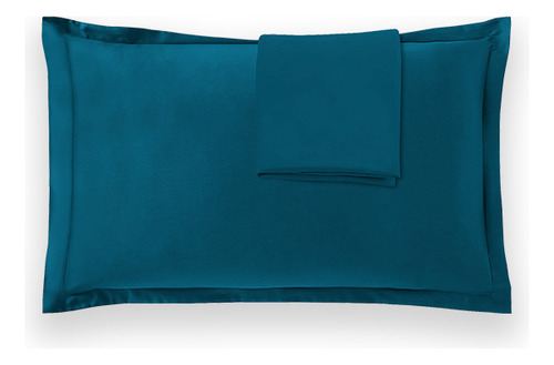 4 Fundas De Almohadón | King Size | 2 Colores A Color NARANJA OSCURO-AZUL Liso