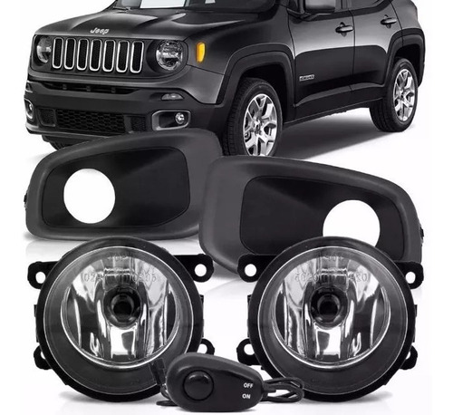 Kit Farol De Milha Jeep Renegade 2015/16/17 Bt Univ. Fulll