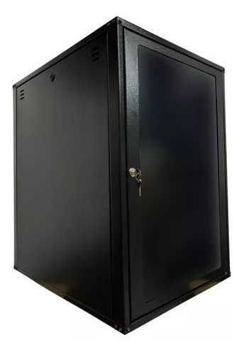 Rack De Parede 16us X 470 Mm Preto Com Abertura Para 2 Vent
